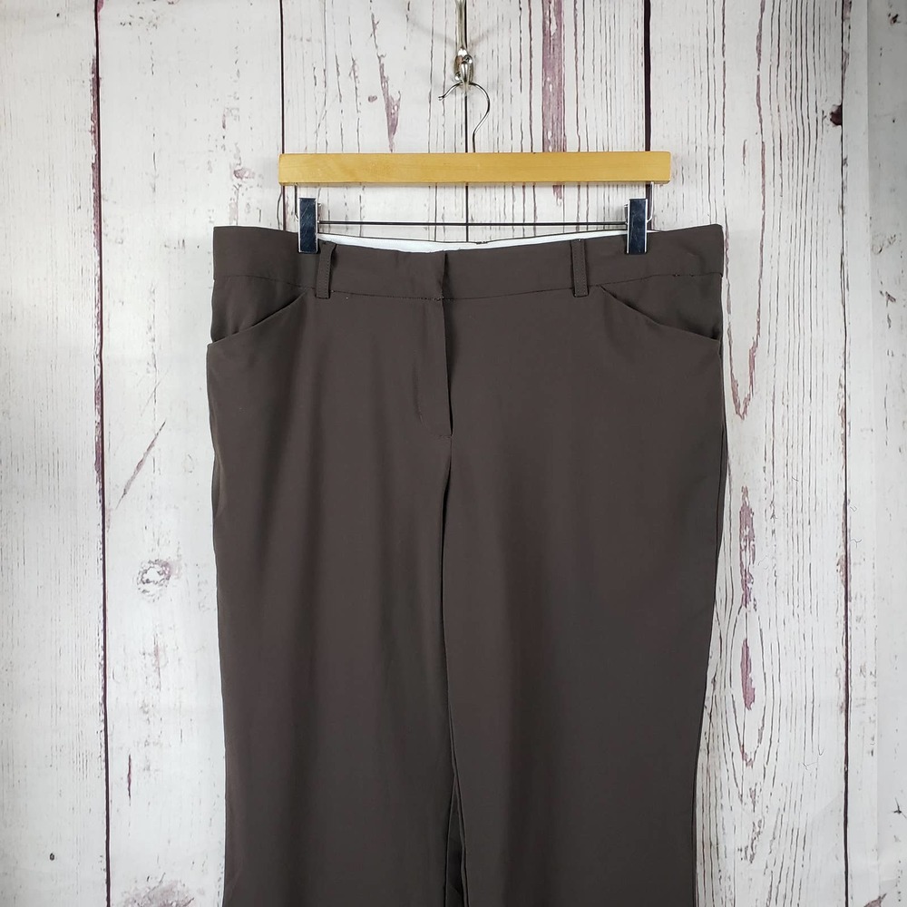 Steve & Barry Dress Pants Womens Size 14 Flat Front Wide Leg Rayon Gray